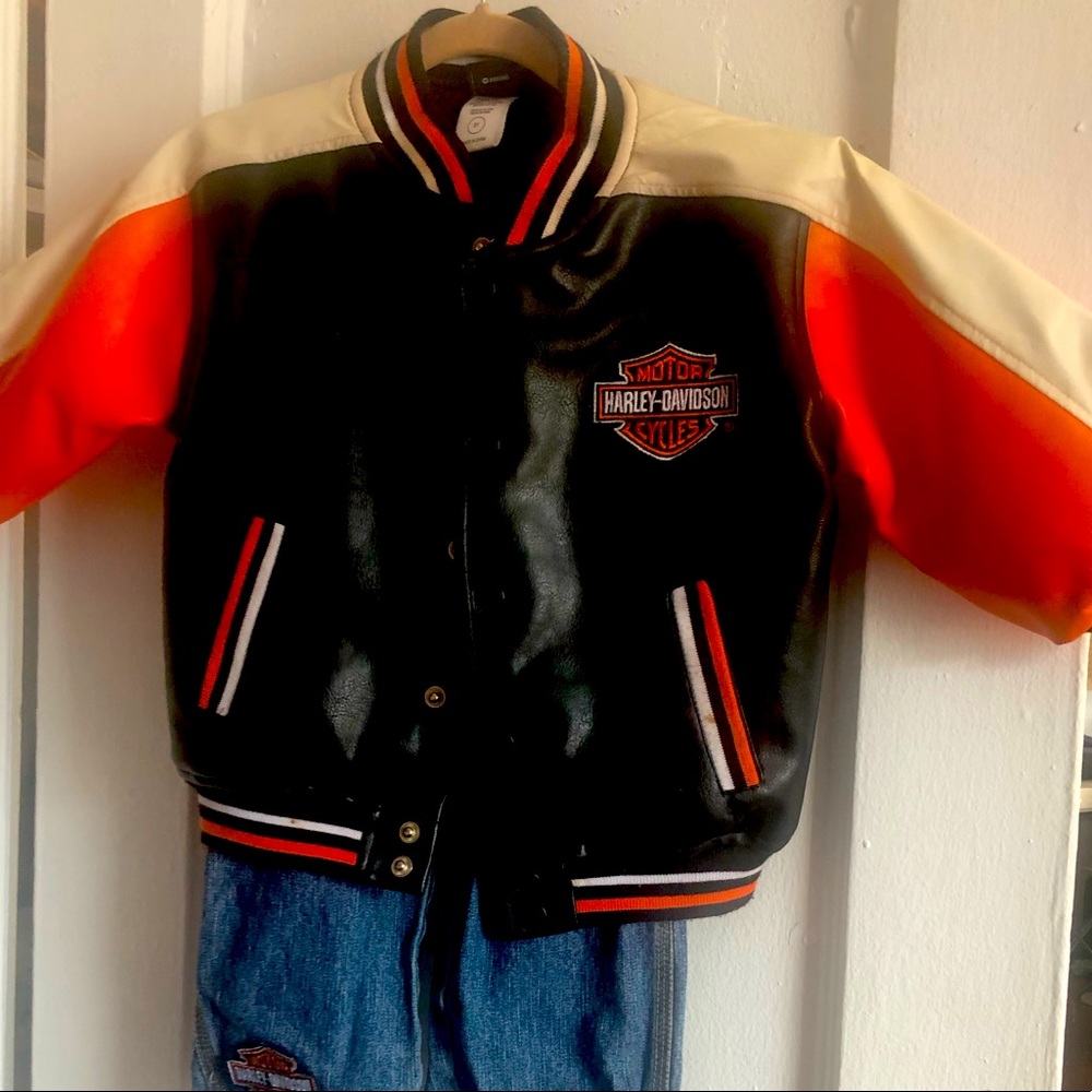 Cute! Harley-Davidson 2 piece outfit.   Like new Jacket and Jeans.